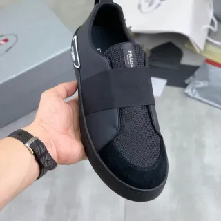 Prada Cloudbust Black Slip-On Elastic Strap Lifestyle Sneakers