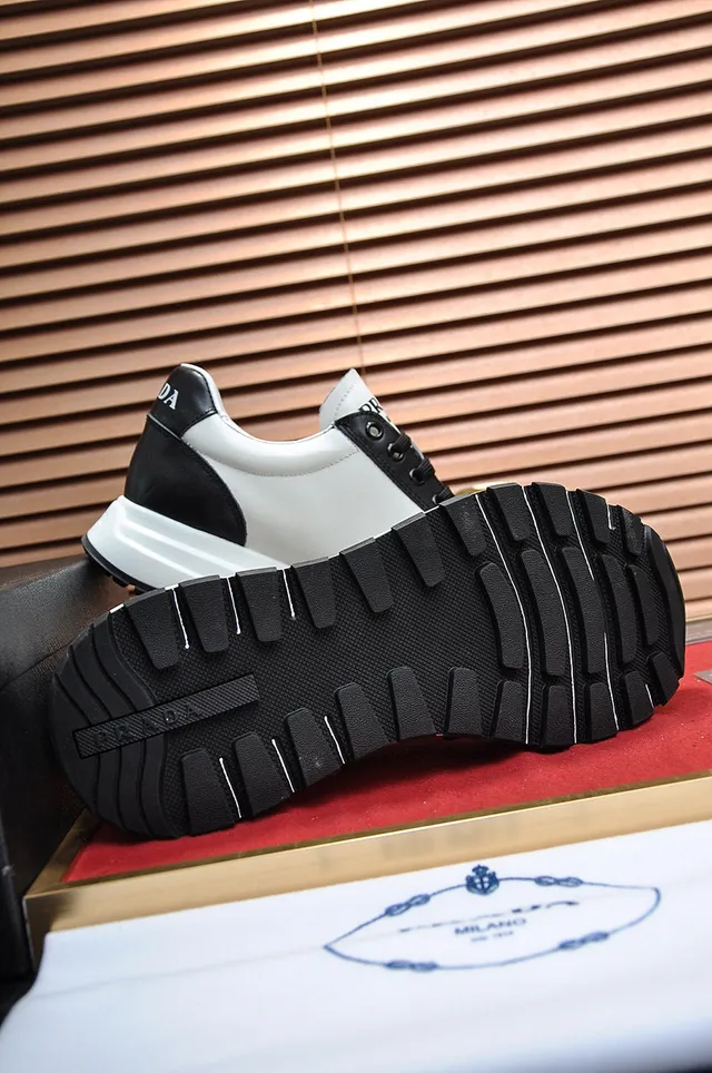 Prada Cloudbust Two-Tone Leather Lifestyle Sneakers 4