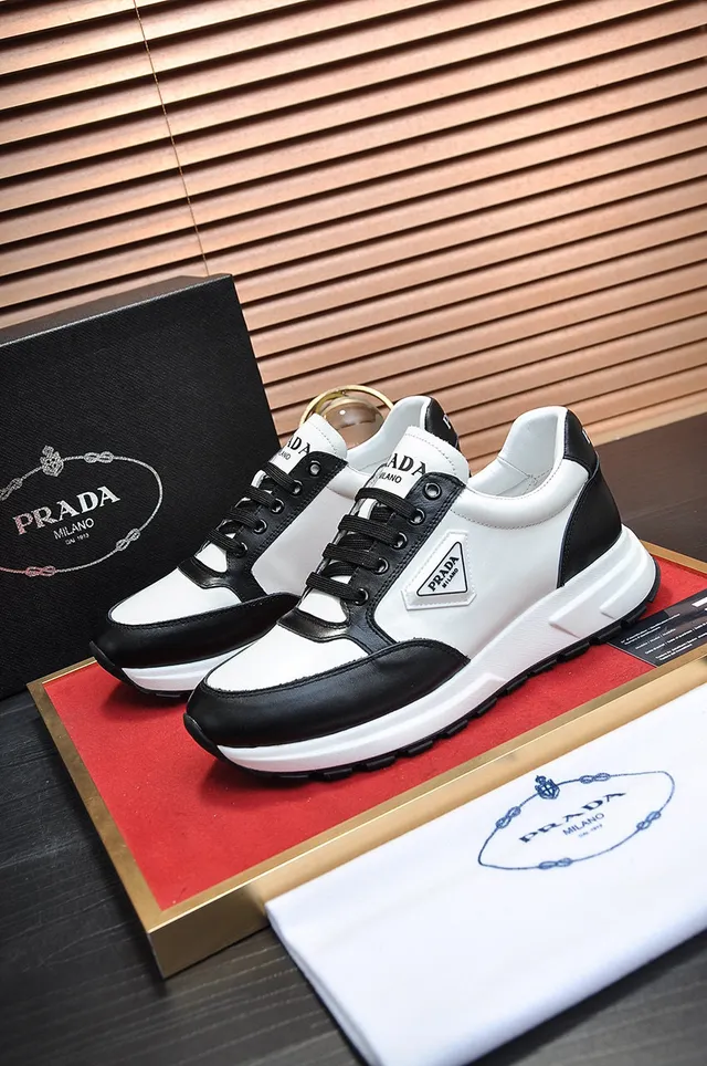Prada Cloudbust Two-Tone Leather Lifestyle Sneakers 5