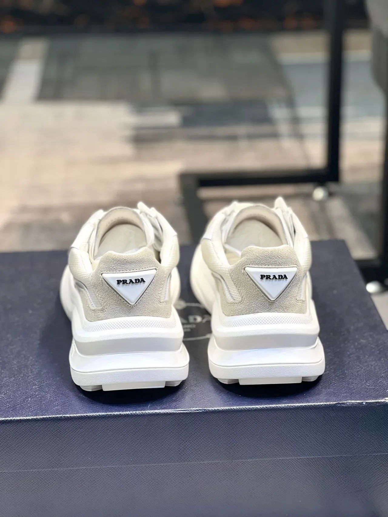 Prada Cloudbust White and Beige Chunky Sneakers 2