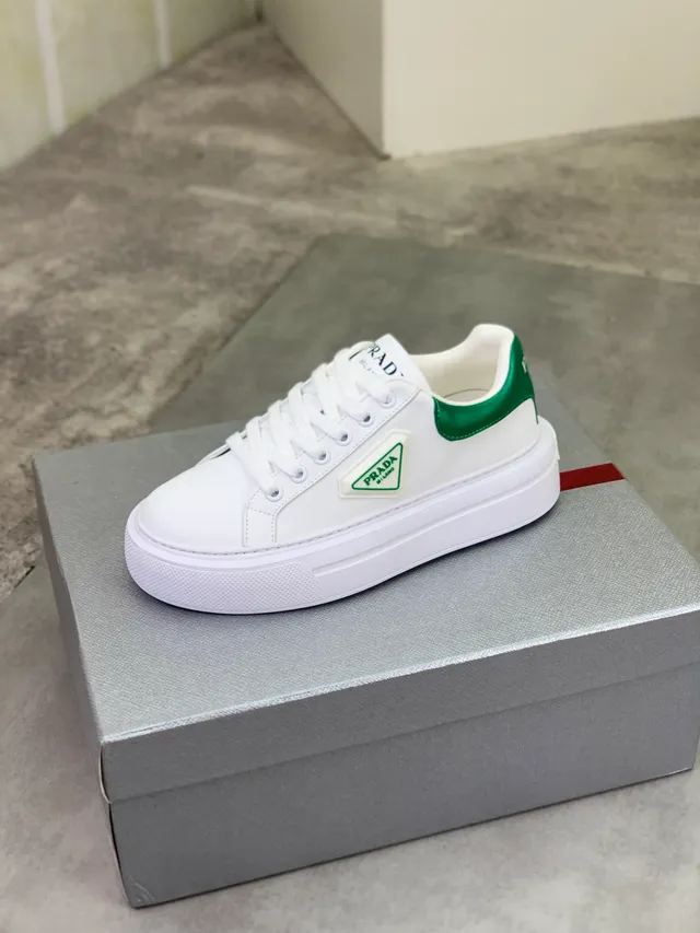 Prada Cloudbust White and Green Lifestyle Sneakers 4