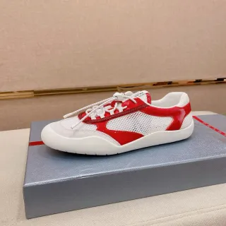 Prada Cloudbust White and Red Patent Mesh Lifestyle Sneaker