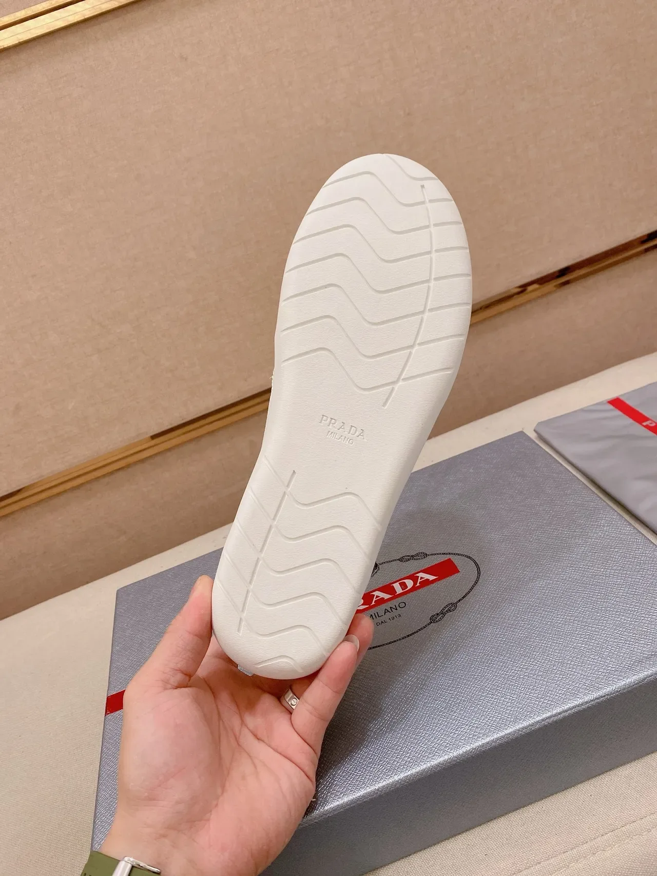 Prada Cloudbust White and Red Patent Mesh Lifestyle Sneaker 2