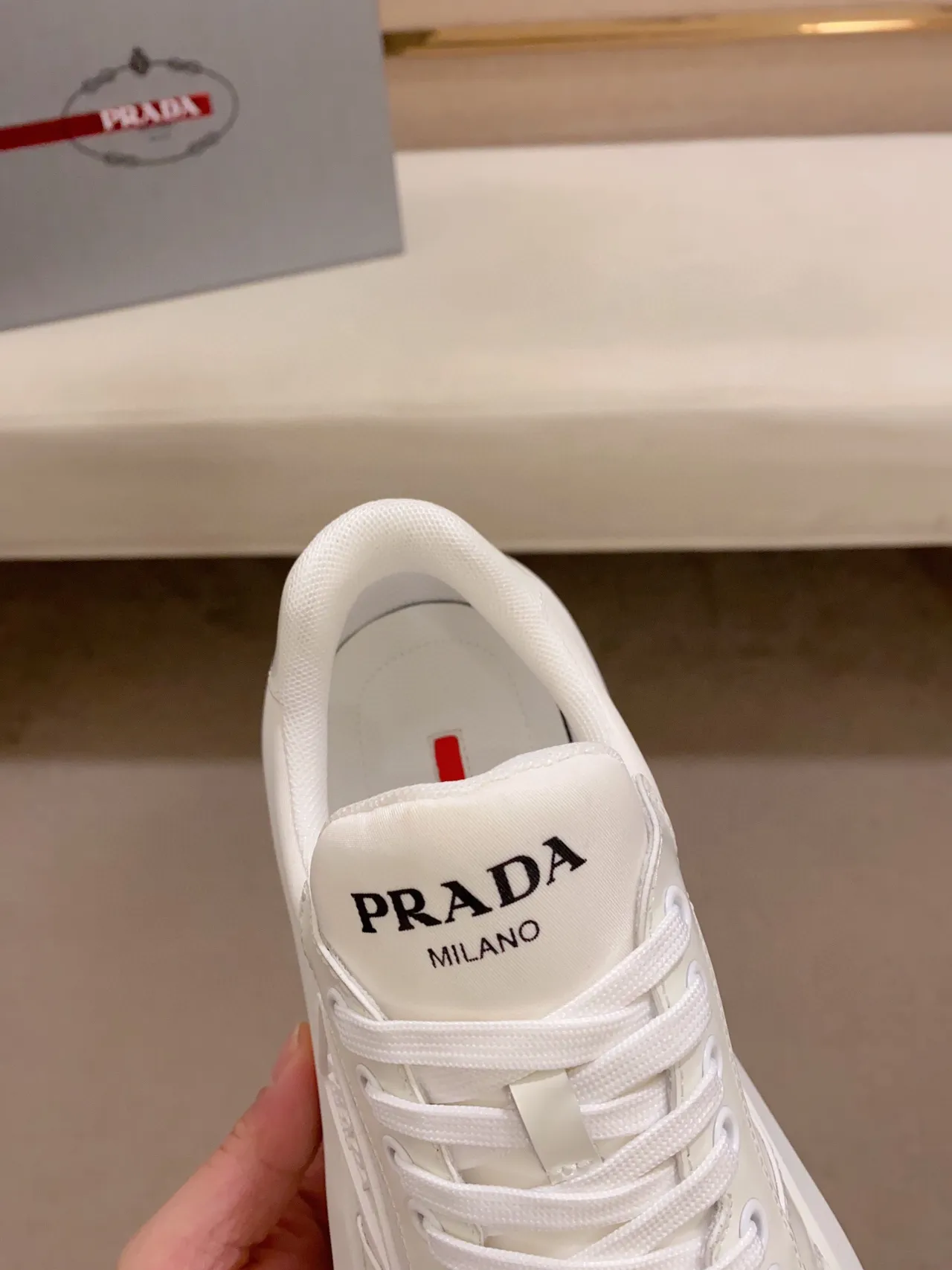 Prada Cloudbust White Leather Chunky Platform Lifestyle Sneakers 6