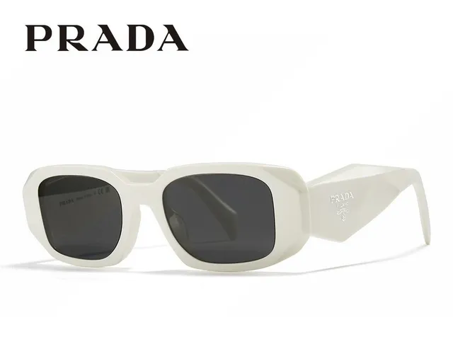 Prada Óculos de Sol Geométricos Facetados Pretos 8