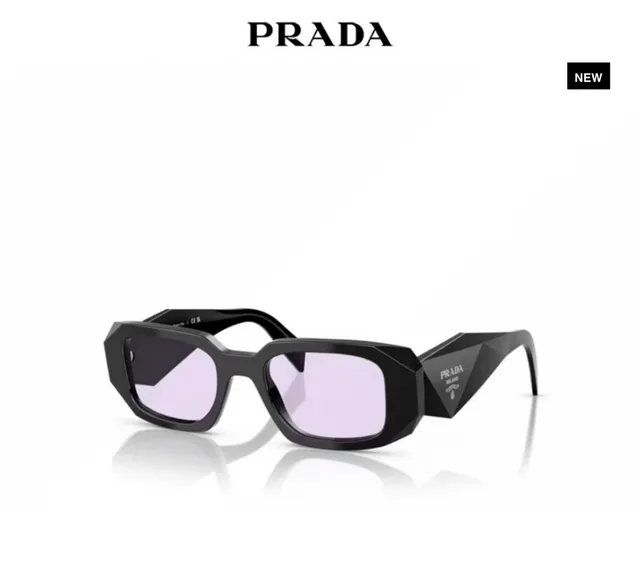 Prada Óculos de Sol Geométricos Facetados Pretos 9