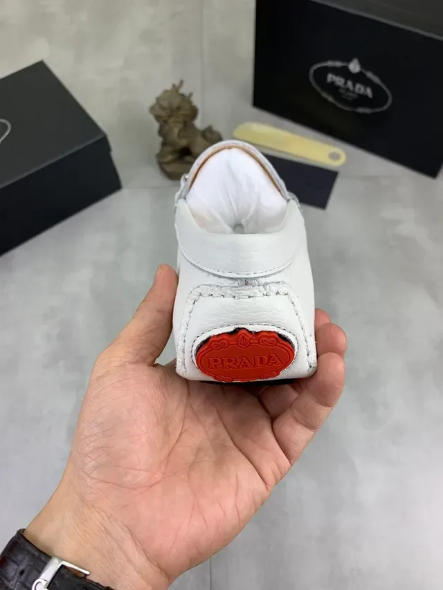 Prada Horsebit Loafer White Pebbled Leather Loafers 3