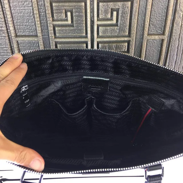 Prada Linea Rossa কালো সাদা পেবল্ড চামড়া রেসিং স্ট্রাইপ বোস্টন ব্যাগ 5