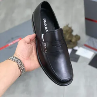 Prada Penny Loafer Black Leather Loafers