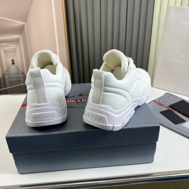 Prada White Beige Quilted Diamond-Stitch Upper Chunky Sculpted Sole Lifestyle Sneakers 6