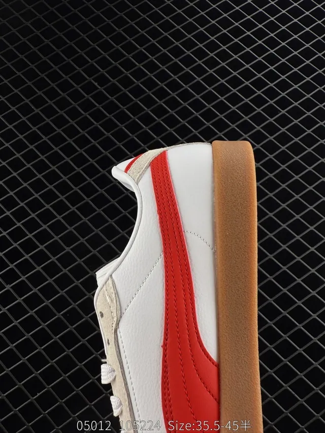 Puma Club II Era Tênis de skate branco vermelho borracha 4