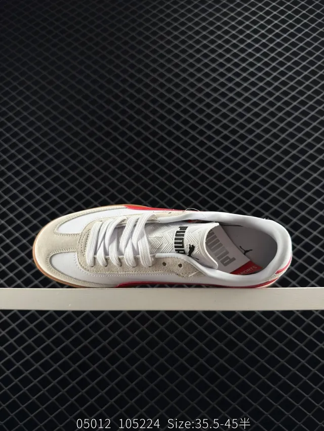 Puma Club II Era Tênis de skate branco vermelho borracha 5