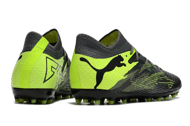 Puma Future Z Black Green Knit Upper Asymmetrical Lacing Turf Soccer Shoes 5