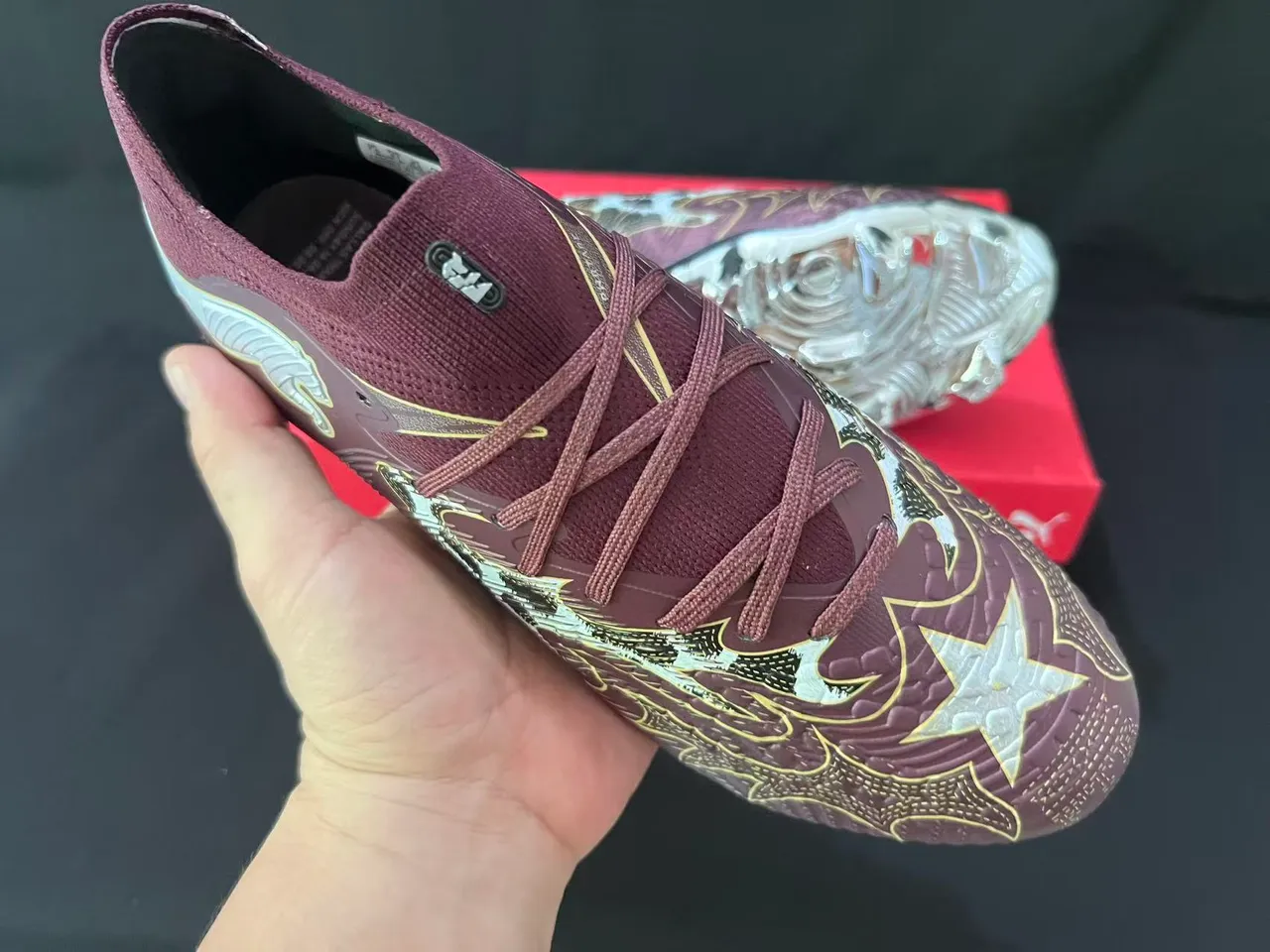 Puma Future Z Chaussures de football burdeos flammes métalliques pour terrain ferme 5