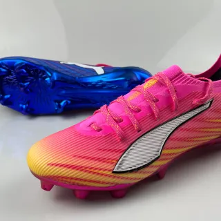 Puma Future Z 粉色 黄色 针织 渐变 鞋面 集成 鞋带 硬地 足球鞋