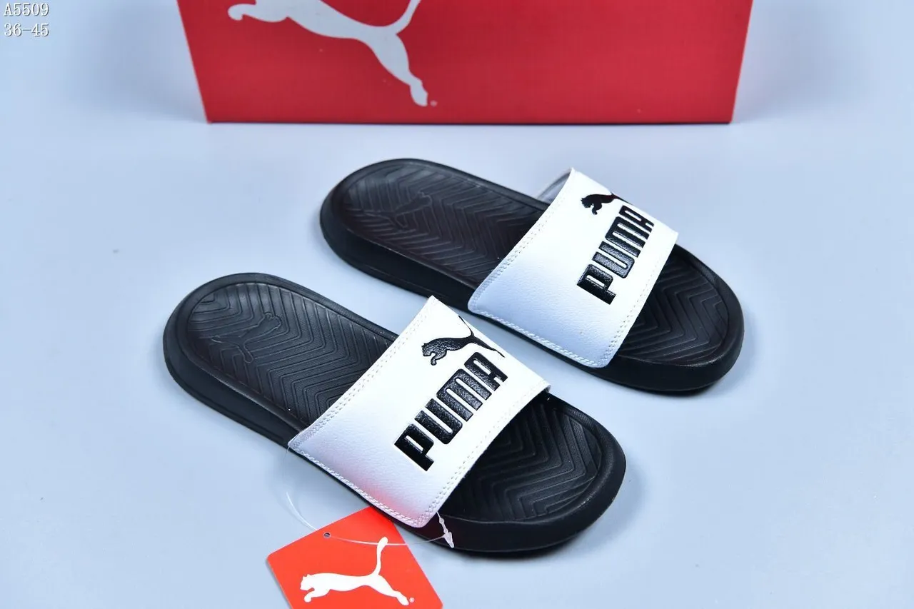Puma 白色黑色 单带 模压鞋底 拖鞋 2