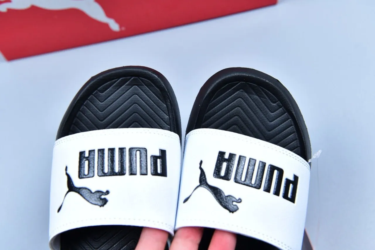 Puma 白色黑色 单带 模压鞋底 拖鞋 3