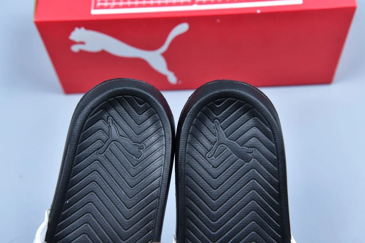 Puma 白色黑色 单带 模压鞋底 拖鞋 4