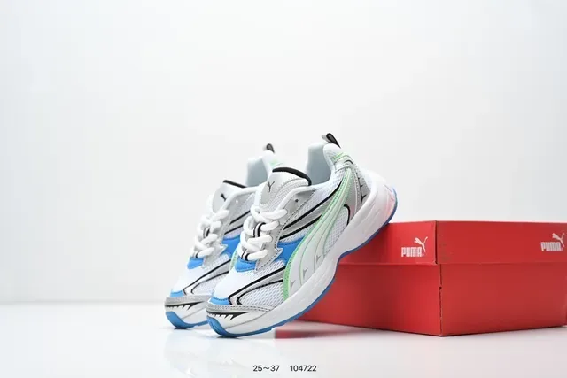 Puma Blanc Rose Épais Midsole En Couches Synthétiques Superpositions Lifestyle Sneakers 14