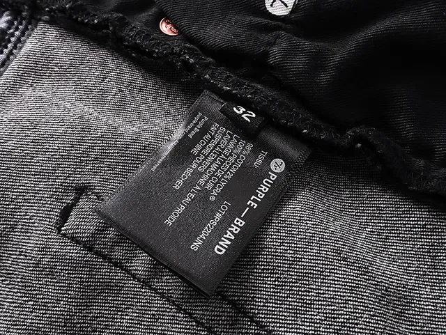 Purple Brand جينز أسود ممزق برذاذ الطلاء 10