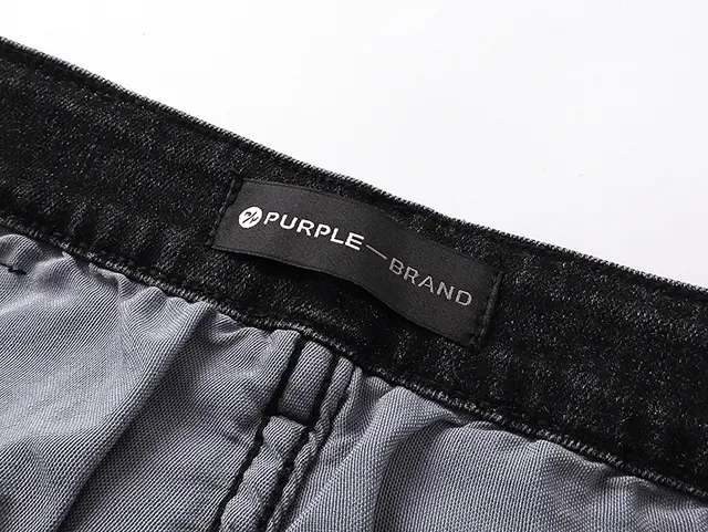 Purple Brand جينز أسود ممزق برذاذ الطلاء 11