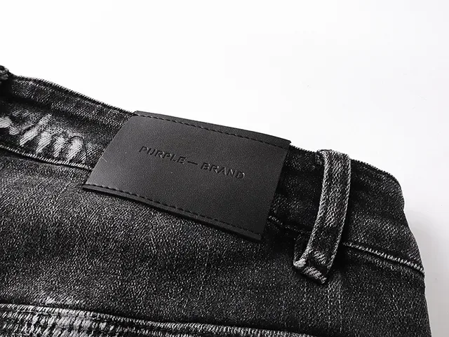 Purple Brand جينز أسود ممزق برذاذ الطلاء 12