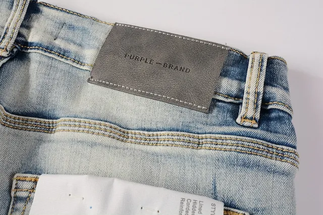 Purple Brand ছেঁড়া হালকা ধোয়া স্লিম ফিট জিন্স 4