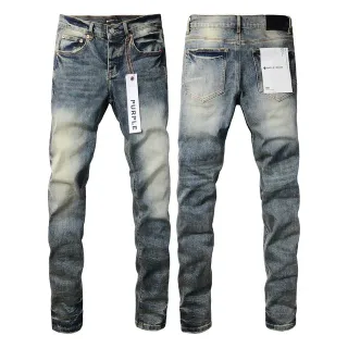 Purple Brand Slim-Straight Mid-Rise Distressed Fade Wash jeans