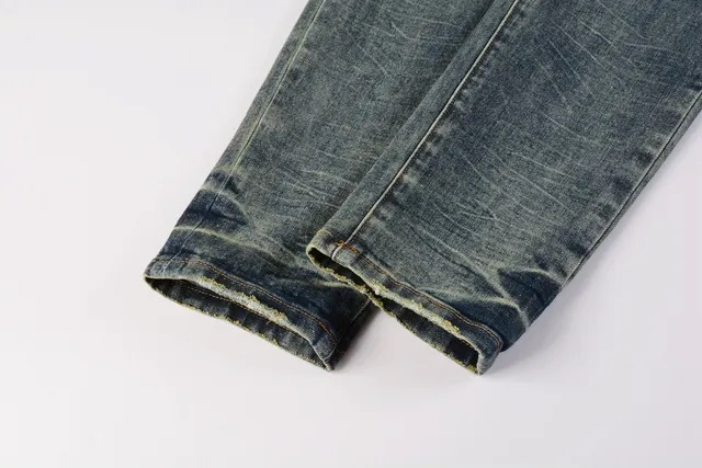 Purple Brand Slim-Straight Mid-Rise Distressed Fade Wash jeans 5