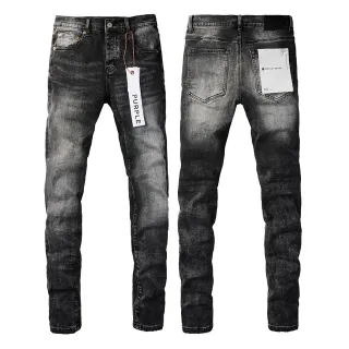 Purple Brand Calça Jeans Preta Lavada Slim-Fit Distressed