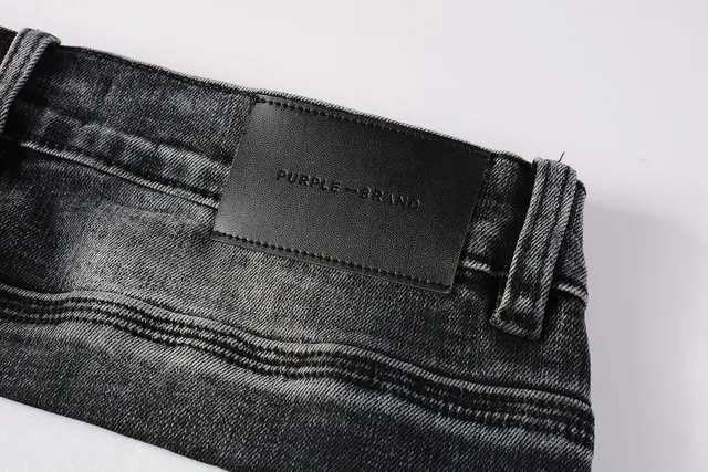 Purple Brand Calça Jeans Preta Lavada Slim-Fit Distressed 4