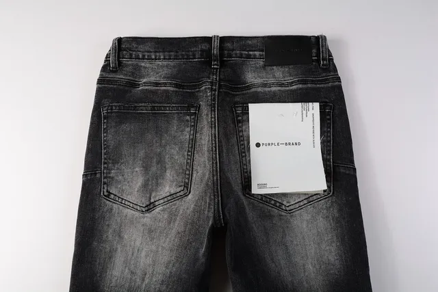 Purple Brand Calça Jeans Preta Lavada Slim-Fit Distressed 6