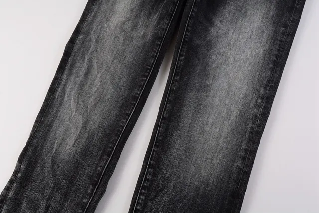 Purple Brand Calça Jeans Preta Lavada Slim-Fit Distressed 8