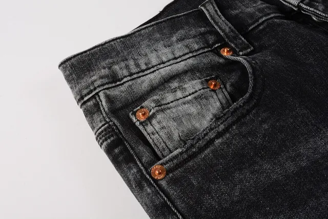 Purple Brand Calça Jeans Preta Lavada Slim-Fit Distressed 10