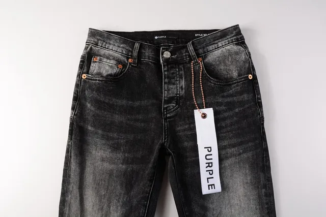 Purple Brand Calça Jeans Preta Lavada Slim-Fit Distressed 13