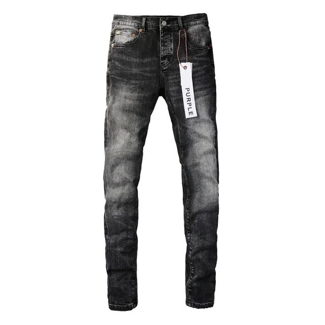 Purple Brand Calça Jeans Preta Lavada Slim-Fit Distressed 15