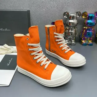 Rick Owens Geobasket Orange Canvas High-Top Lifestyle Sneakers