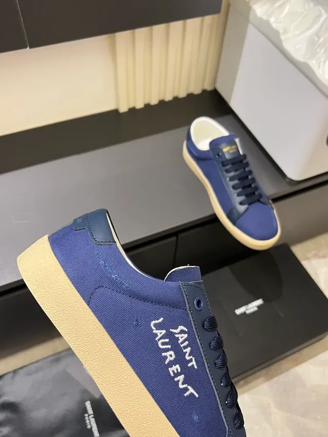 Saint Laurent Canvas 刺绣 Logo Navy Lifestyle 运动鞋 3