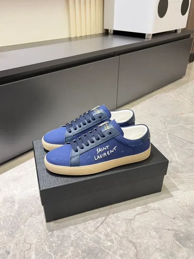 Saint Laurent Canvas 刺绣 Logo Navy Lifestyle 运动鞋 5