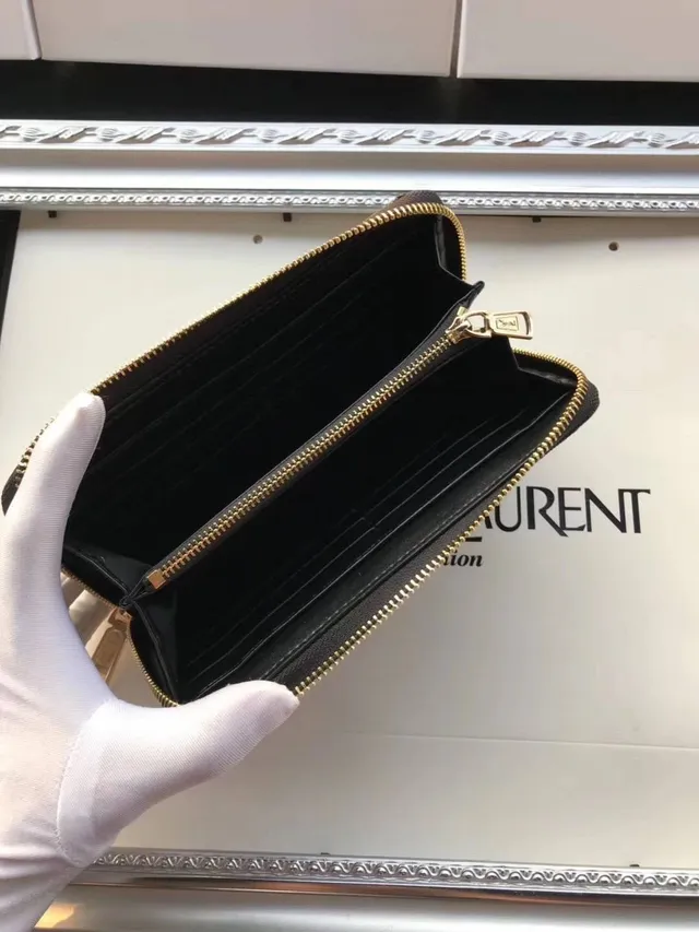 Saint Laurent Loulou Quilted Black Leather Long Wallet 2