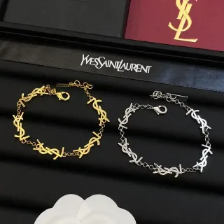 Saint Laurent Monogram Link सोने और चांदी के कंगन