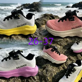 Salomon White Pink Mesh Upper BOA Dial Closure Running Shoes