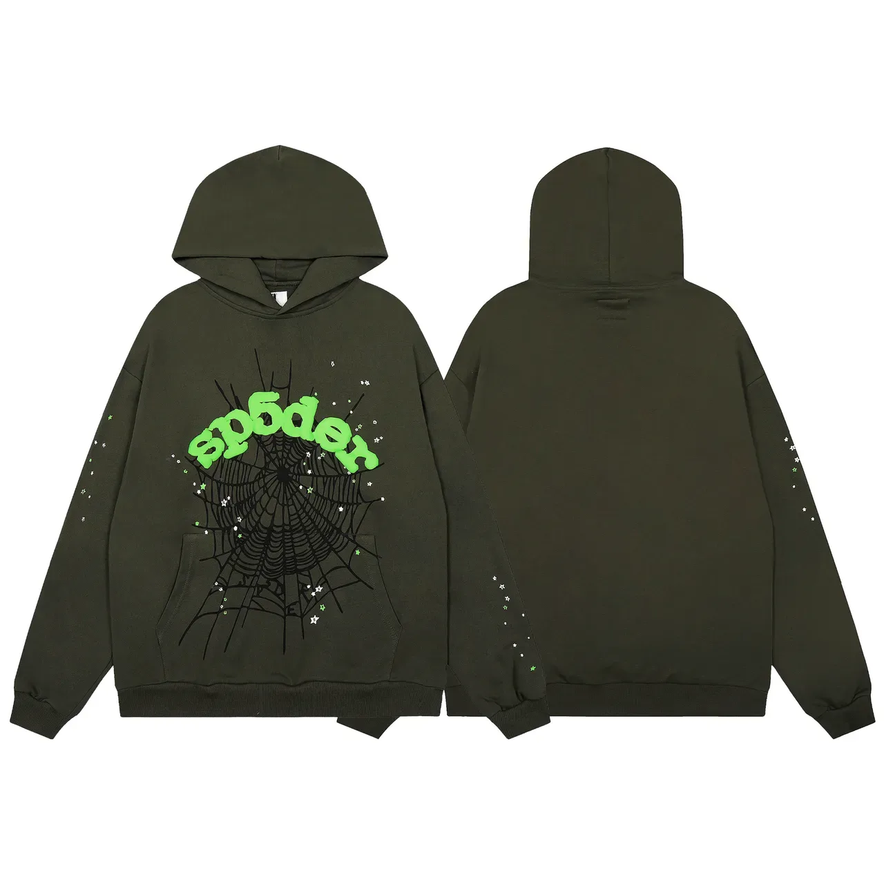 Sp5der Tracksuit Verde Exército Gráfico Spiderweb 2