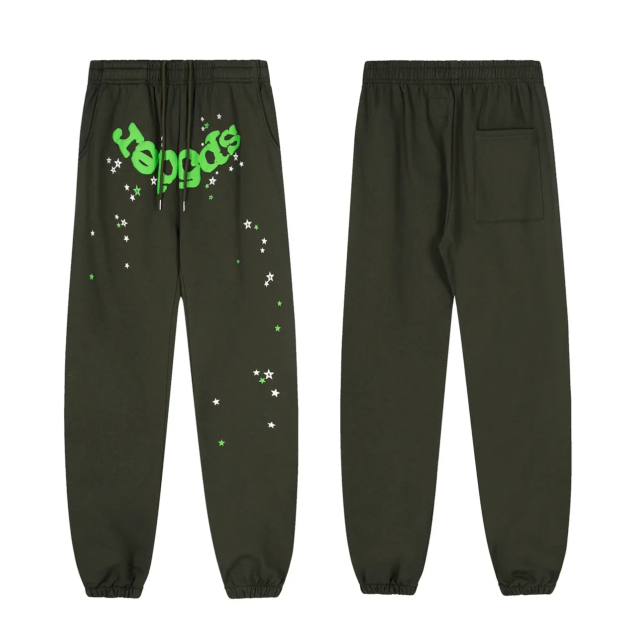 Sp5der Tracksuit Verde Exército Gráfico Spiderweb 3