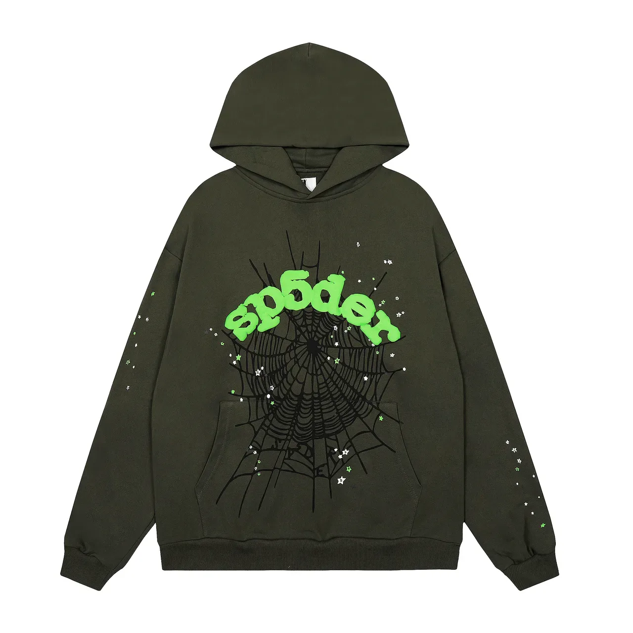 Sp5der Tracksuit Verde Exército Gráfico Spiderweb 4