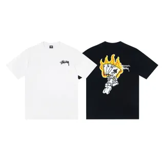 Stussy फ्लेमिंग एसेस ग्राफिक टी-शर्ट