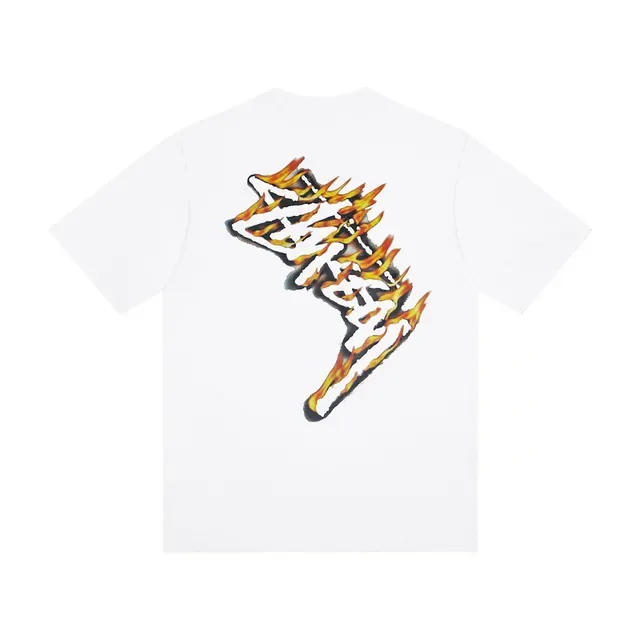 Camiseta gráfica Stussy Stock Logo con llamas 3