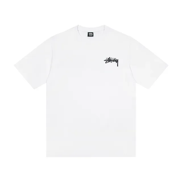 Camiseta gráfica Stussy Stock Logo con llamas 4