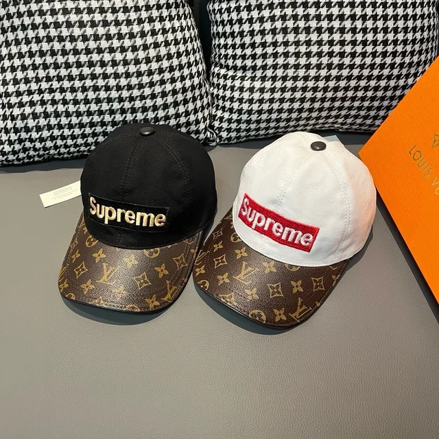 Supreme Box Logo Black Brown Structured Six-Panel Embroidered Baseball Cap 9