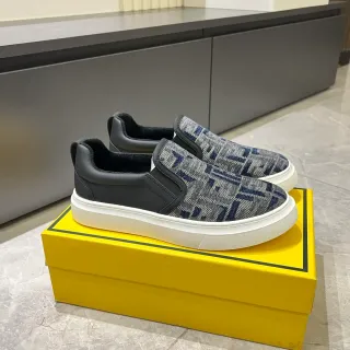 Supreme Slip-On Patterned Knit and Leather Lifestyle Sneakers